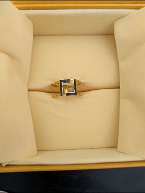 Fendi Black & Gold Ring
